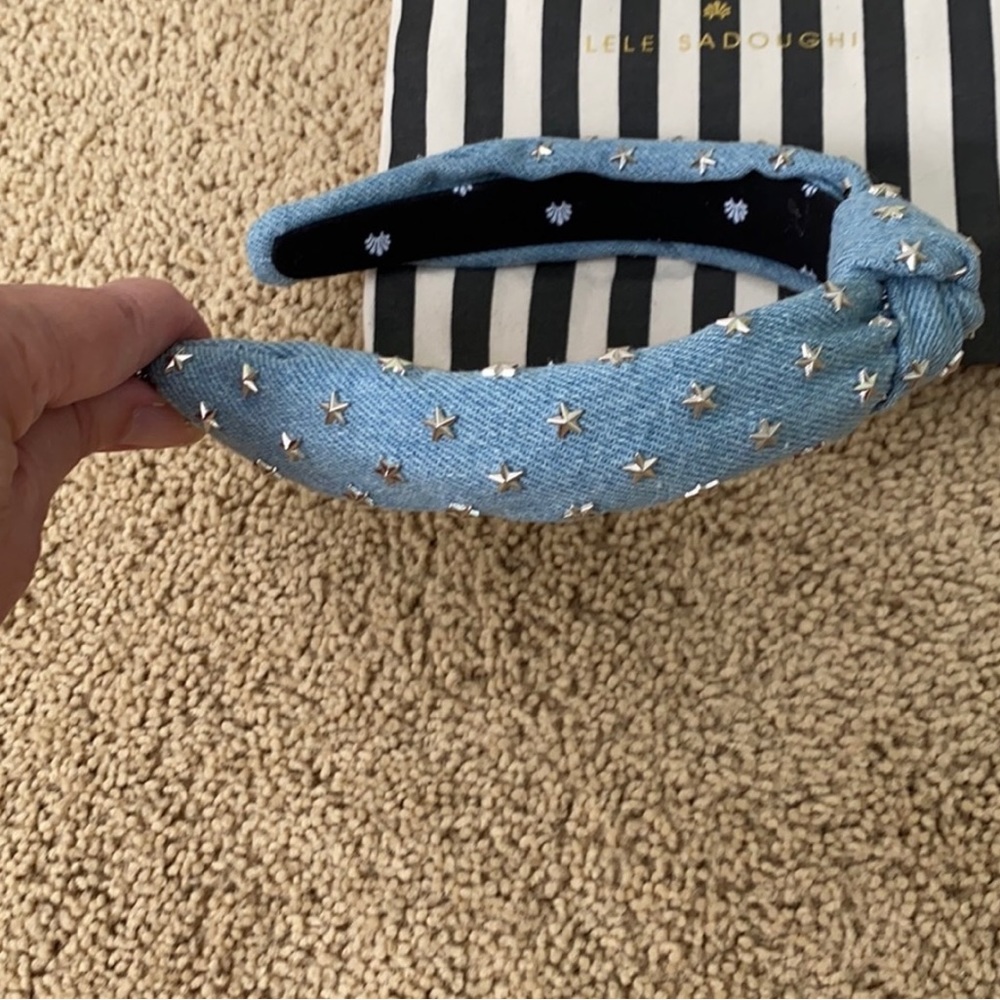 Lele Sadoughi Denim Star Headband NWOT